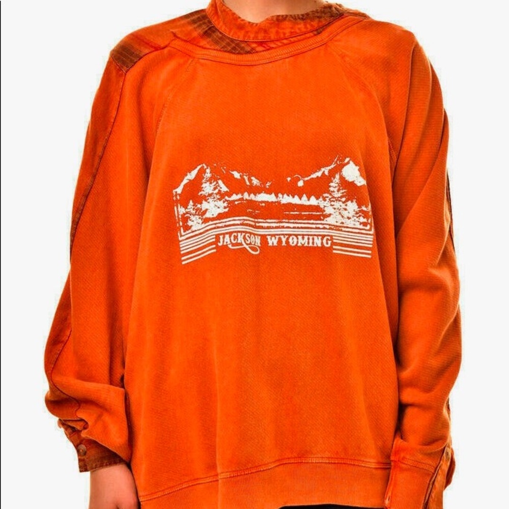 Free People Jackson Wyoming Distressed Sweatshirt